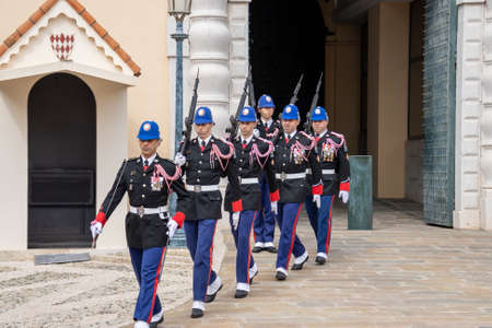 changing of the guard ceremony at Monaco palace