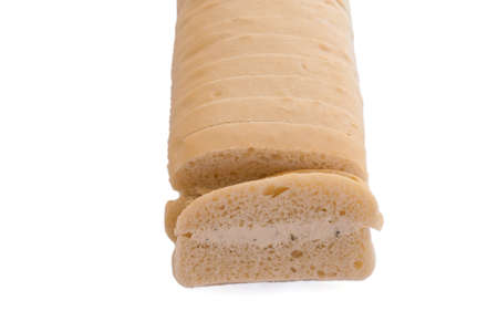 topped bread isolated on a white backgroundの写真素材
