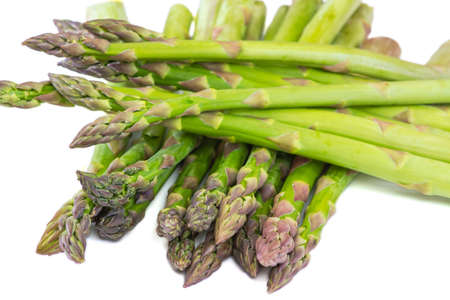 fresh green asparagus isolated on white backgroundの写真素材