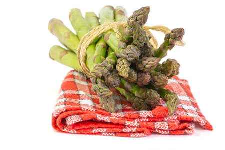 fresh green asparagus isolated on white backgroundの写真素材