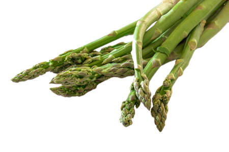 green asparagus isolated on a white backgroundの写真素材