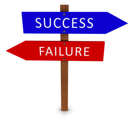 Success and Failure Arrow Signsの写真素材