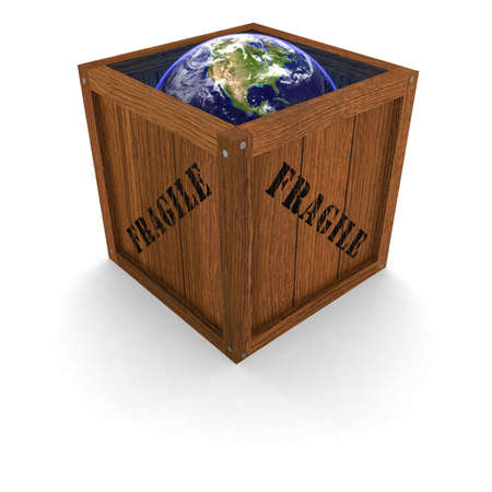 Fragile Earth in a Boxの写真素材