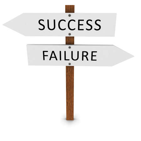 Success and Failure Arrow Signsの写真素材