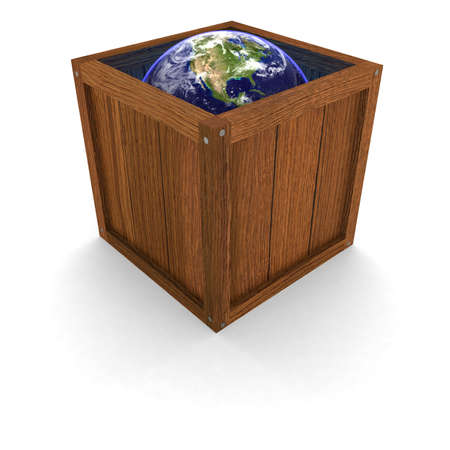 Planet Earth in  a Boxの写真素材