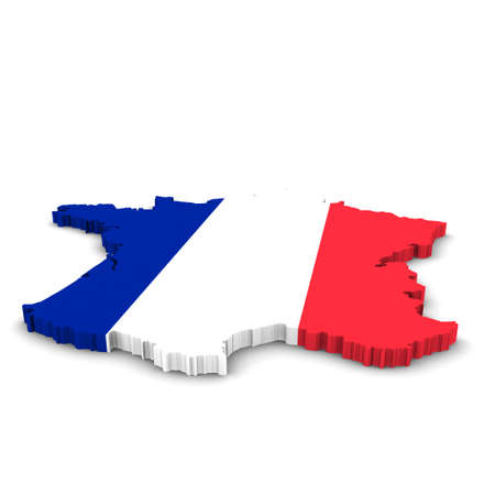 French Flag France Mapの写真素材