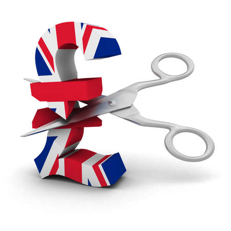 Price Cut Concept - UK Flag Pound Symbolの写真素材