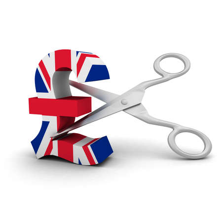 Price Cut Concept - UK Flag Pound Symbolの写真素材