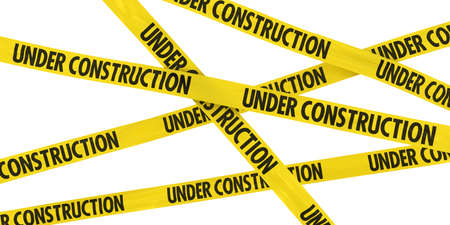 UNDER CONSTRUCTION Tape Backgroundの写真素材