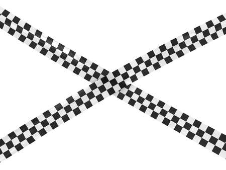 Black and White Checkered Race Tape Crossの写真素材