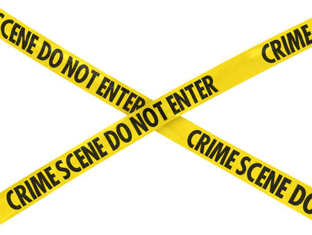 Crime Scene Do Not Enter Tape Crossの写真素材