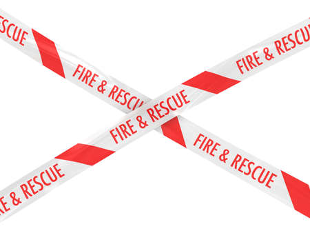 Fire  Rescue Tape Crossの写真素材