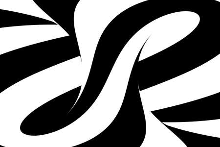 Black and White Swirls Torus Abstract Backgroundの写真素材