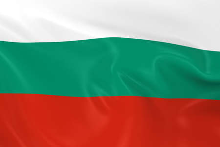 Waving Flag of Bulgaria - 3D Render of the Bulgarian Flag with Silky Textureの写真素材