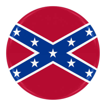Confederate Flag Badge - Flag of the Confederacy Button Isolated on White