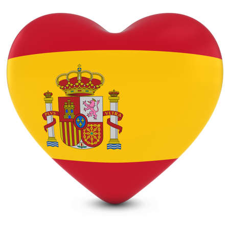 Love Spain Concept Image - Heart textured with Spanish Flagの写真素材