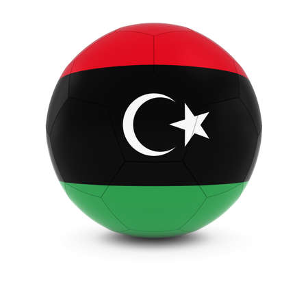 Libya Football - Libyan Flag on Soccer Ballの写真素材
