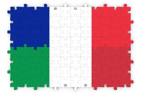 French and Italian Relations Concept Image - Flags of France and Italy Jigsaw Puzzleの写真素材