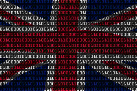 British Technology Concept - Flag of UK in Binary Code - 3D Illustrationの写真素材
