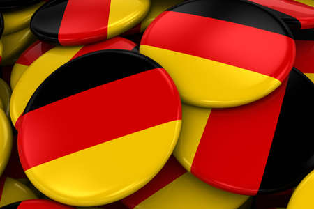 Pile of German Flag Badges - Flag of Germany Buttons piled on top of each otherの写真素材
