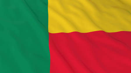 Beninese Flag HD Background - Flag of Benin 3D Illustrationの写真素材