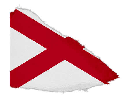 Flag of Northern Ireland Torn Paper Scrap Isolated on White Backgroundの写真素材