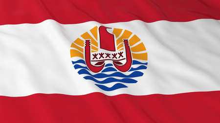 Flag of Tahiti 3D Illustrationの写真素材