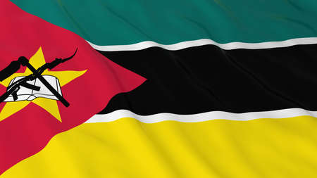 Flag of Mozambique 3D Illustrationの写真素材