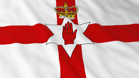 Ulster Flag of Northern Ireland 3D Illustrationの写真素材