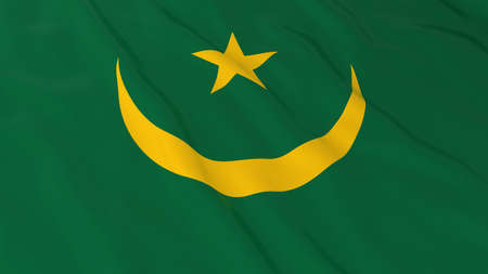 Flag of Mauritania 3D Illustrationの写真素材