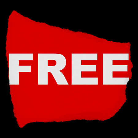 FREE Torn Red Paper Scrap Isolated on Black Backgroundの写真素材