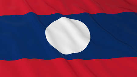 Flag of Laos 3D Illustrationの写真素材