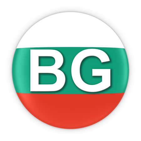 Bulgaria Flag Button with Two Letter Country ISO Code 3D Illustrationの写真素材