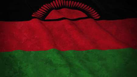 Grunge Flag of Malawi - Dirty Malawian Flag 3D Illustrationの写真素材