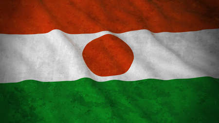 Grunge Flag of Niger - Dirty Nigerien Flag 3D Illustrationの写真素材