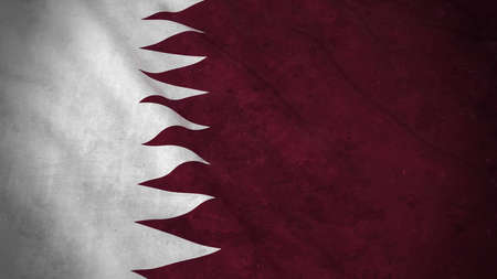 Grunge Flag of Qatar - Dirty Qatari Flag 3D Illustrationの写真素材