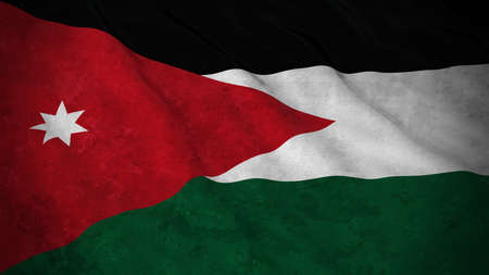 Grunge Flag of Jordan - Dirty Jordanian Flag 3D Illustrationの写真素材