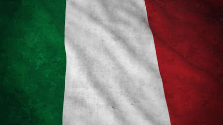 Grunge Flag of Italy - Dirty Italian Flag 3D Illustrationの写真素材