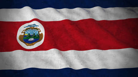Grunge Flag of Costa Rica - Dirty Costa Rican Flag 3D Illustrationの写真素材