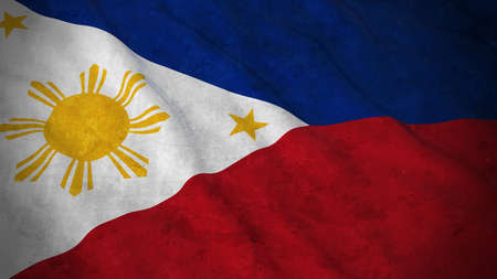 Grunge Flag of the Philippines - Dirty Filipino Flag 3D Illustrationの写真素材