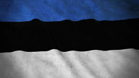 Grunge Flag of Estonia - Dirty Estonian Flag 3D Illustrationの写真素材