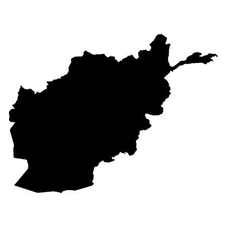 Afghanistan Map Outline Shape Black on White Vector Illustrationのイラスト素材
