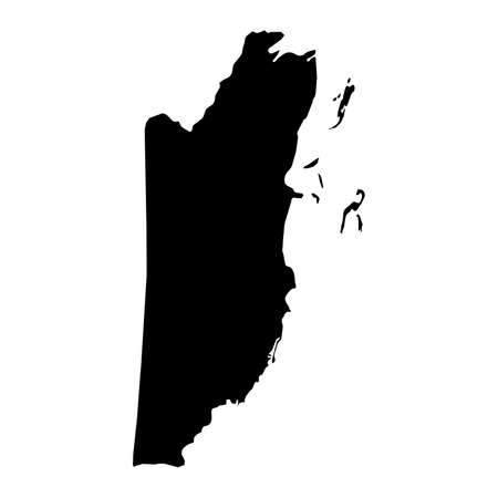 Belize Black Silhouette Map Outline Isolated on White 3D Illustrationの写真素材