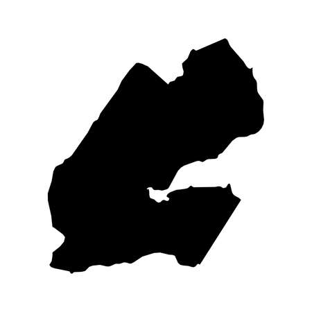 Djibouti Black Silhouette Map Outline Isolated on White 3D Illustrationの写真素材