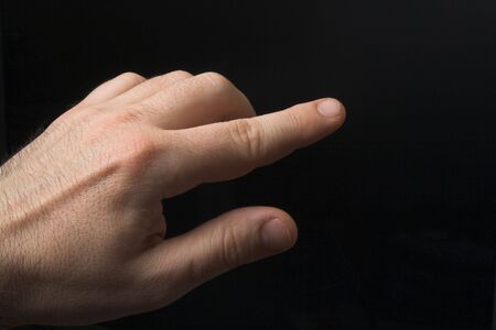 hand over black