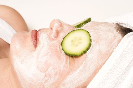 spa mask over whiteの写真素材
