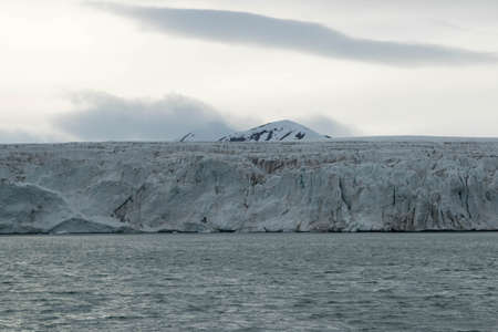 Glacier meeting the ocean at Svalbard in Norway