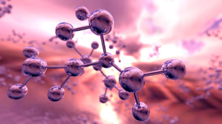 Anatomy molecule background elements. 3D renderingの写真素材