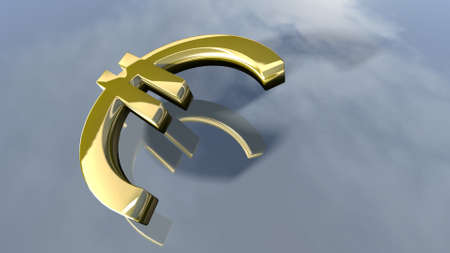 Shiny Euro money sign. 3d renderingの写真素材