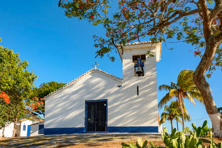 Bones chapel built in the 18th century on the beach of the Bones in Buzios, Rio de Janeiroの写真素材